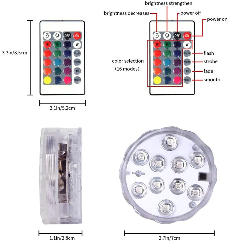 AquaLuz - Led Para Piscina Sem Fio